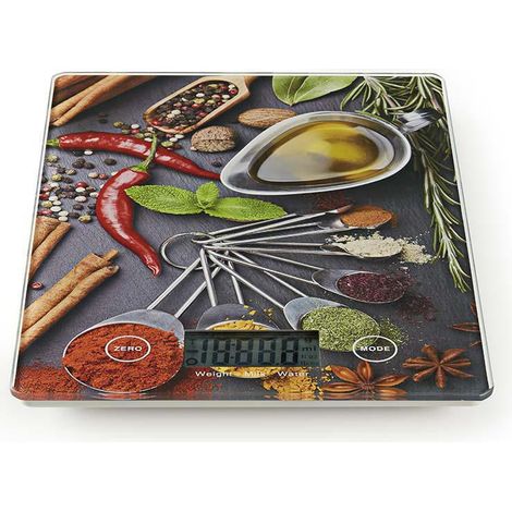 NEDIS BASCULA DE COCINA  DIGITAL  CRISTAL / PLASTICO  MULTICOLOR (1/5)