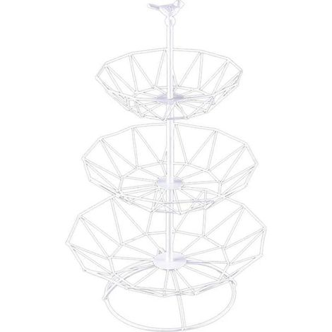 Présentoir à fruits - Corbeille à fruits en métal pour gagner de la place sur le plan de travail - Panier à fruits décoratif noir - Gâteau (1/3)