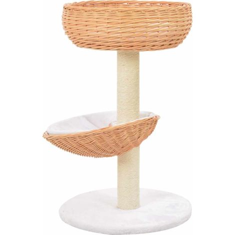 Maison Exclusive - Albero per Gatti con Tiragraffi in Legno di Salice Naturale (1/5)