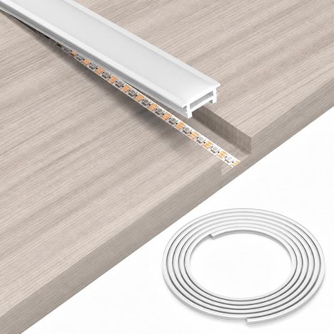 Profilé LED - 3 m - En silicone néon - 20 x 10 mm - Cache LED flexible - Cache-câble laiteux - Pour rail - Guirlande lumineuse néon (bande LED non incluse) (1/5)