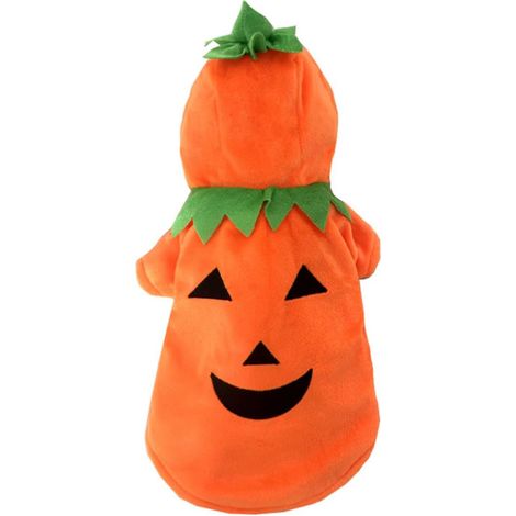 Costume per animali domestici (cani), giacca in pile con cappuccio a forma di zucca, adatto per autunno e inverno. Taglia L. (1/4)