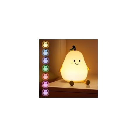 Veilleuse pour Enfants, Veilleuse Rechargeable USB avec Fonction de Gradation Tactile, Lampe de Chevet Kawaii pour Enfants pour Chambre à Coucher, Chambre d'enfant et Salon (Poires)