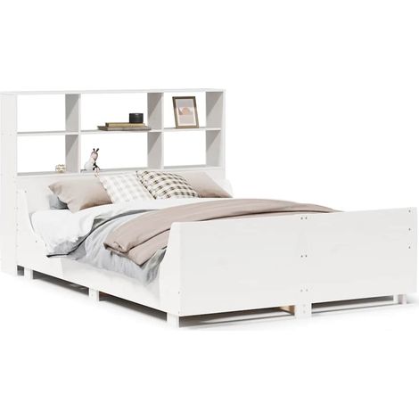 Maison Exclusive - Letto Libreria senza Materasso Bianco 140x200 cm Legno Massello