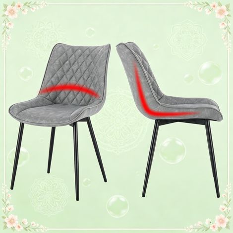 Fauteuil moelleux rembourré pour salon, chaise d'appoint design, siège de bureau confortable, chaise de salle à manger originale (lot de 2) (1/4)