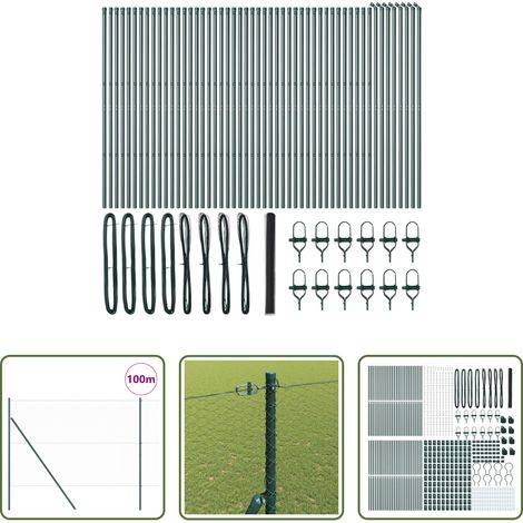 Poteaux de clôture -  Poteau de clôture. Gris 100 x 1,5 m (maille de 25 mm) (1/5)