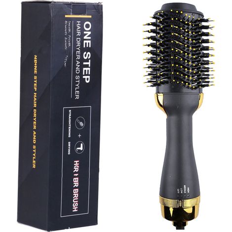 Sèche-cheveux Brosse 1200W 2-en-1 ABS Multifonction Technologie Ionique Air Chaud pour Domicile Dortoir (1/5)