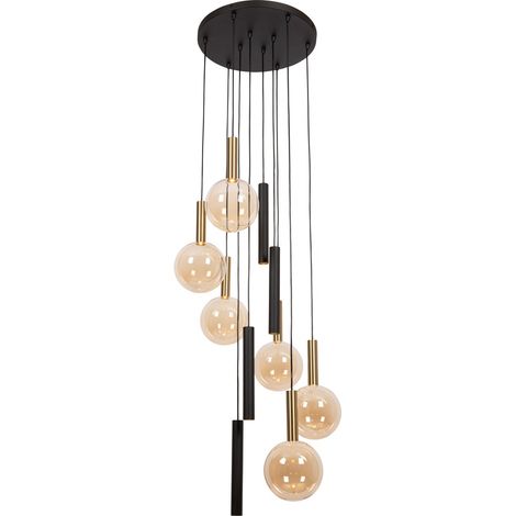 Lampe pendante Vide Josiane noir avec or - 21441/10/62 (1/3)