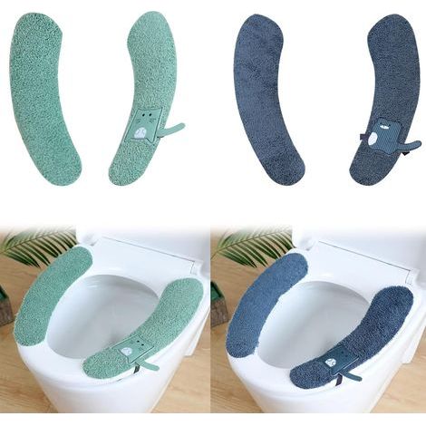 CCYKXA Toilet seat cover, 2 pairs of toilet seat covers, washable toilet seat cushions, for bathroom toilet seats, for family travel, the elderly, and pregnant women.