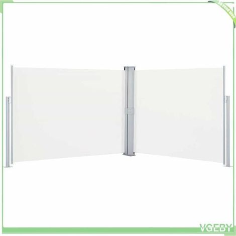 Auvent latéral rétractable - FAFEICY - 48485 - Crème - 140 x 0-1000 cm - Toile polyester résistante UV (1/5)