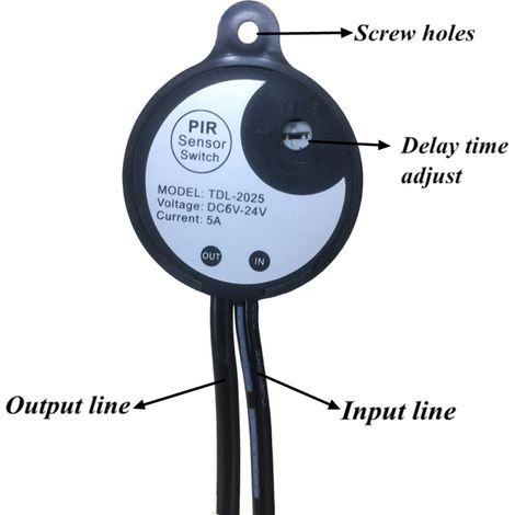 Détecteur de mouvement infrarouge PIR 5-24 V CC, 12 V, 5 A, pour ruban LED. (1/2)