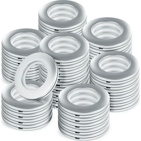 48 Pièces Anneaux à œillets de Rideau, Oeillet pour Rideaux Silencieux, Anneaux de Rideau en Plastique, Intérieur Diamètre 42mm (1/5)