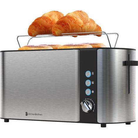 [JAMAIS UTILISE] KitchenBrothers KitchenBrothers Grille-pain - 6 niveaux de chaleur - 1520W - inox/noir (1/5)