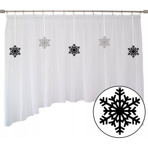 Weihnachtsvorhang, Winterdekoration, Schneeflocken, durchbrochenes Muster, 400 x 145 cm