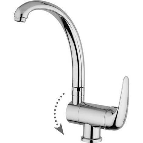 Paffoni Série Duemila DU189CR Mitigeur d'évier avec bec pivotant  Chromé - Laiton