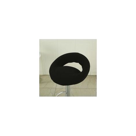 Housse Assise Rond Extensible pour Chaise de Bar avec Dossier Creux, Housse Lavable pour Chaise de Bar, Protège-Tabouret Pivotant de Cuisine(Black,2PCS) (1/4)