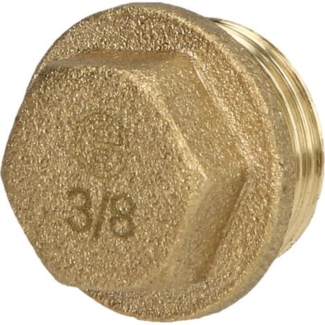 Bouchon 3/8’’ hexagonal laiton nu