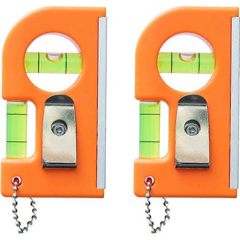 Lot de 2 niveaux à bulle pratiques de haute précision, mini-calibrateur d'équilibrage-8.5X4.5CM-Orange (1/2)