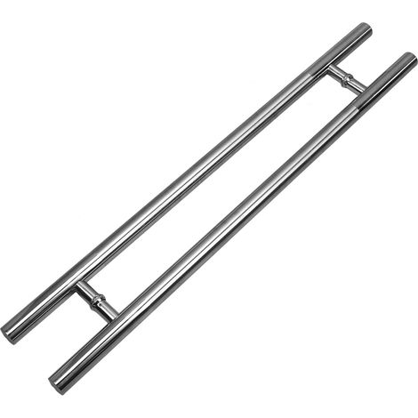 Poignée de Porte en Acier Inoxydable Style Moderne Minimaliste, Épaissie Finition Sable, Poignée Poussée/Tirée pour (1/5)