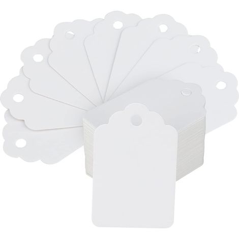 1000 stuks prijskaartjes 3,2x5 cm kraftpapier voor kleding en sieradenproducten - kledingwinkellabel (wit)