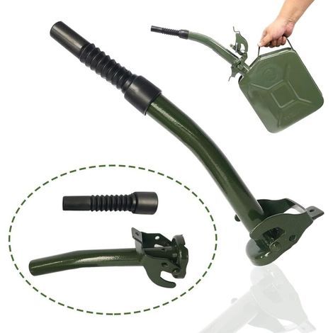 Flexible metal spout for 5-30L jerrycans – 20mm fuel hose – Fixing clips for precise pouring (1/5)