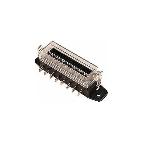 Maxter – Porte-fusibles 8 fusibles – Capacité 8 fusibles enfichables – Couvercle transparent pour protection et visibilité – Connexion à broche