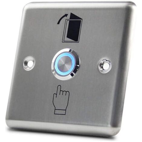 Bouton de sortie de porte en acier inoxydable avec lumière LED pour système de verrouillage d'accès à domicile (8686mm) (1/5)
