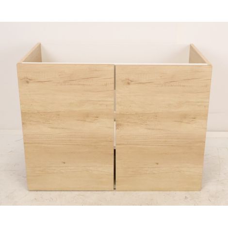 [JAMAIS UTILISE] Meuble Sous Vasque de Salle de Bain 80cm AQUANCE Media26061 Chêne Nebraska Naturel 2 Portes - A2370987 (1/5)