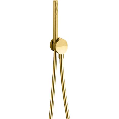 Ensemble Applique Prise D'Eau Douchette Flexible Piega Inox Or Brossé - CRISTINA ONDYNA PD61096I