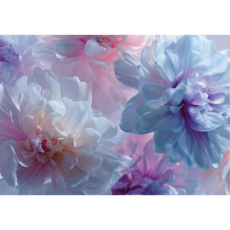 Blumen Fototapete Pfingstrosen Natur – Großformat Wandtapete 150x105 cm – Für Wohnzimmer & Schlafzimmer