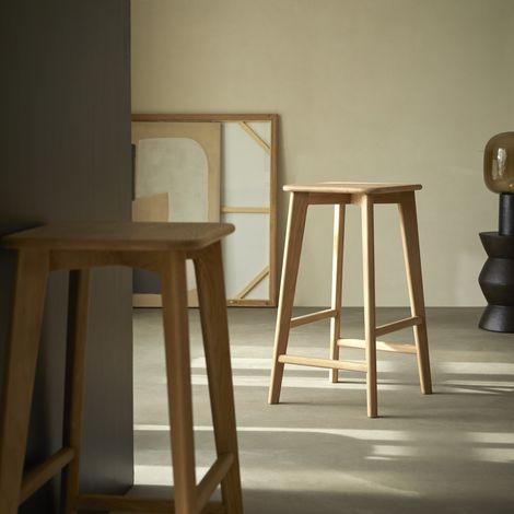 Tabouret de bar en chêne massif Abel (1/5)