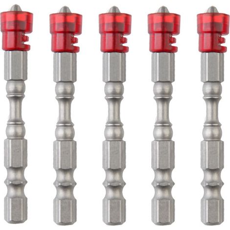 Lot de 8 embouts de tournevis cruciformes aimantés anti-glisse en carbure 6,2 mm large (1/5)