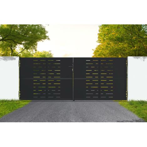 Portail acier noir mat 3,5m NALI ARLBERG H.140cm