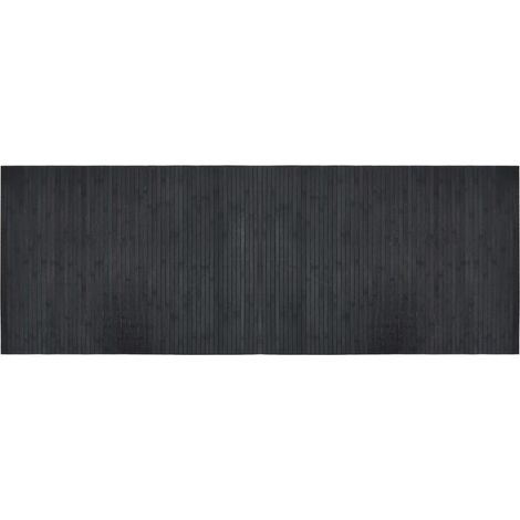 Tapis rectangulaire gris 70x200 cm bambou (1/5)