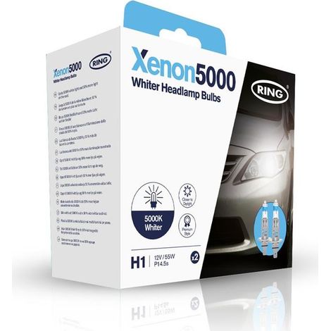 2 AMPOULES H1 12V 55W XENON5000 HAUTE PERF (BLISTER) RING