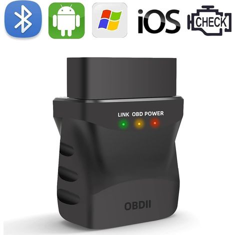 Adaptateur Obd2 Bluetooth 4.0 - Lecteur Et Effaceur De Codes D'Erreur Pour Voiture - Compatible iOS Android Windows - Pour Diagnostic Moteur Et Voyant Moteur - 1 Pièce (1/5)