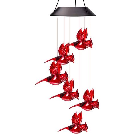 1 Carillon éolien, Panneau solaire, LED, Verre, Forme abeille, Suspension extérieur, Jardin, Terrasse (1/5)