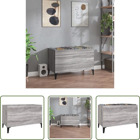 vidaXL Schallplattenordner - Plattenschrank Grau Sonoma 74,5x38x48 cm Holzwerkstoff (1/5)