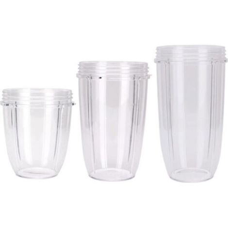 Tasse de remplacement transparente en plastique, 3 pièces de 18/24/32 Oz, compatible avec presse-agrumes 600W et 900W (1/4)