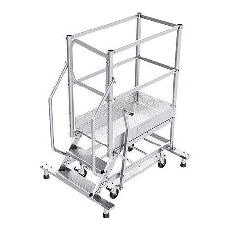 Piattaforma con ruote 4 gradini - Altezza massima di lavoro 2.80m - PTF104PT-P-KRE