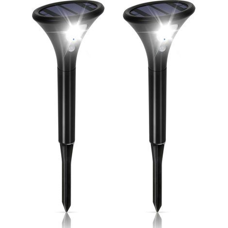 Pack de 2 lampes LED solaires avec détecteur de mouvement – Éclairage 130 lumens – Angle de diffusion 120° – Résistance IP65 (1/5)