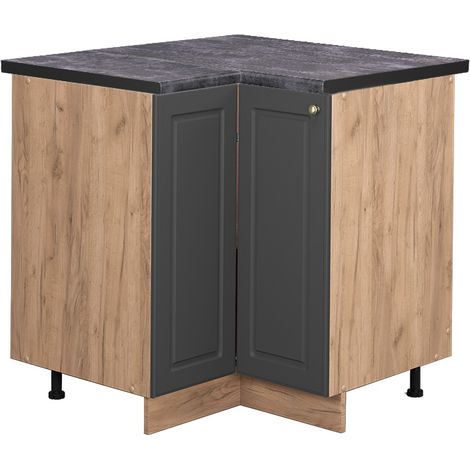Eckunterschrank Fame-Line, Anthrazit-Gold, 80.5 cm, AP Anthrazit, Vicco