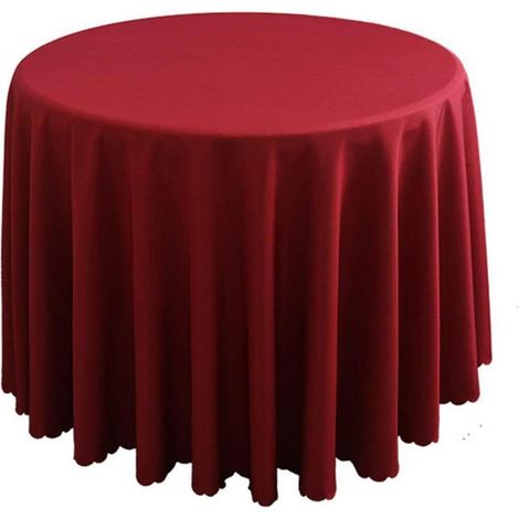 Nappe ronde en polyester, 240 cm, bordeaux