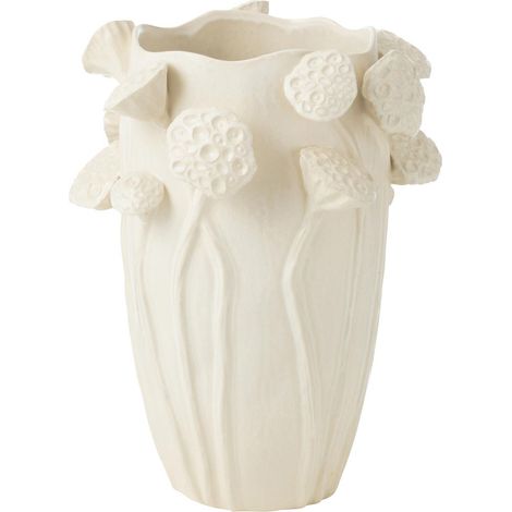 Vase Déco Lotus en Argile "Botanica" 35cm Beige (1/4)