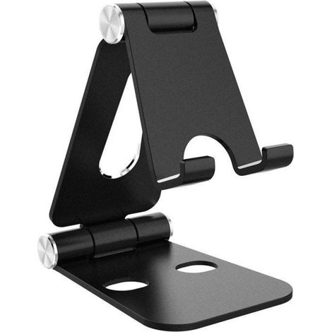 Support pour téléphone portable -Support pliable pour téléphone portable - Support de bureau en aluminium - Réglable - (1/4)