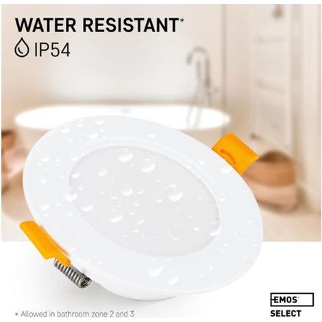 LED-Einbaustrahler, IP54-LED-Deckenspots für Badezimmer und Feuchträume, Kaltweiß (6000 K), 3er-Pack extraflache runde LED-Spots, 7 Watt (7 W) / 700 Lumen, Weiß (1/5)