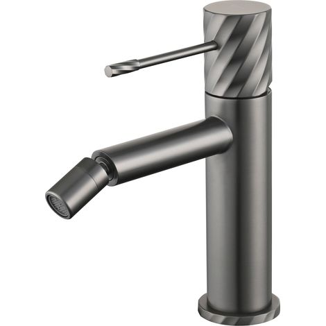 IMEX grifo monomando para bide Bless en latón y zama color canón de fusil con acabado PVD Imex-BDB063-2BGM