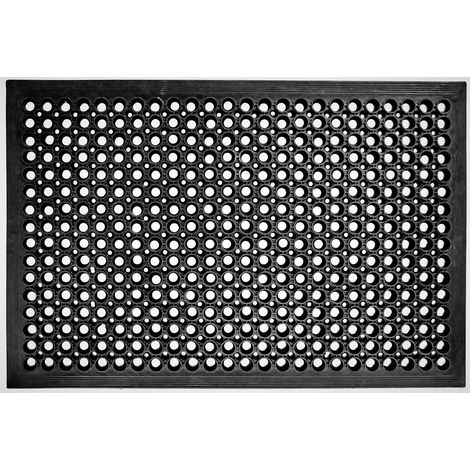 Fußmatte MONA 90x150x1,2 cm schwarz Eingang Matte außem Jet-Line Ringmuster (1/2)
