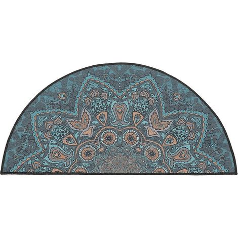 Tapis de sol de salle de bain décoratif style ethnique, tapis de porte, coussin de sol antidérapant et absorbant (1/5)