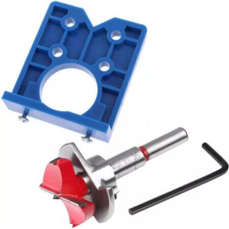35MM Scharnier-Bohrlehren-Sets für verdeckte Scharniere, Bohrführung für Positionierungswerkzeuge zum Bohren von Schranktüren und Montageplatten, für die Holzbearbeitung (1/5)