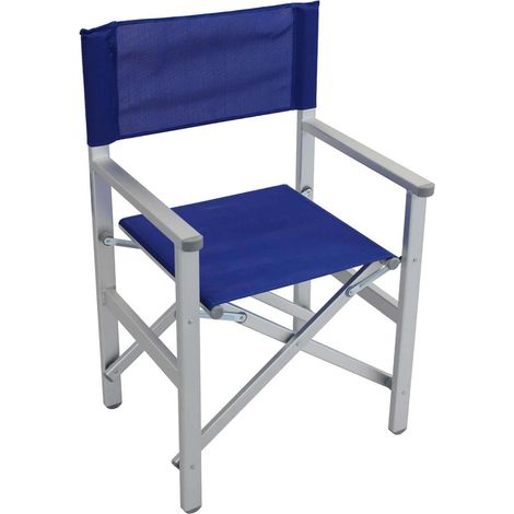 Sedia poltrona regista chiudibile da spiaggia in alluminio Text -  Blue
